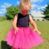 Sydney So Sweet Neon Pink Tutu Skirt - Kids Size 3-Layer Tulle Basic Ballet Dance Costume Tutus For Girls