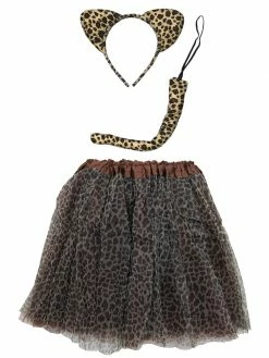 Sydney So Sweet Adult Cheetah Costume Or Leopard Costume - Tutu Skirt, Tail, & Headband Set For Adult Or Plus Size