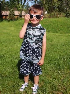 Sydney So Sweet Camo Cool Dude Navy Star Hooded Tank Boys Shorts Outfit New Arrivals