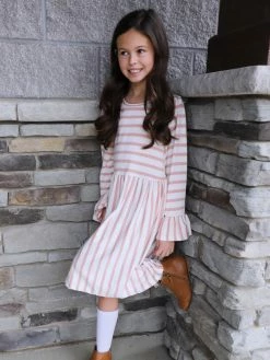Sydney So Sweet Dresses & Skirt Sets Blush Pink & White Stripe Ruffle Flare Girls Dress 7 Sydney So Sweet Dresses & Skirt Sets Blush Pink & White Stripe Ruffle Flare Girls Dress