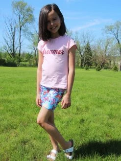 Sydney So Sweet Dreamer Pink Cutout Butterfly Biker Girls Shorts Outfit New Arrivals