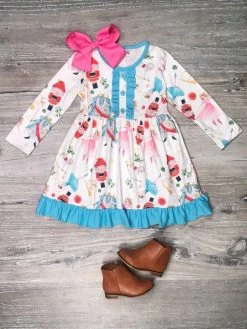 Sydney So Sweet Nutcracker Dreams Blue Ruffle Girls Christmas Dress Dresses & Skirt Sets