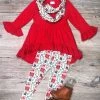 Sydney So Sweet Scarf Outfits Nutcracker Mistletoe Red Ruffle Girls Christmas Scarf Outfit