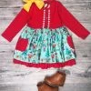 Sydney So Sweet Nuts About Nutcracker Red Ruffle Girls Christmas Dress