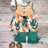 Sydney So Sweet Shorts & Capri Outfits Orange Tropics Teal Polka Dot Ruffle Girls Shorts Outfit