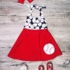 Sydney So Sweet Outta The Park Navy & Red Baseball Halter Girls Dress New Arrivals