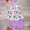 Sydney So Sweet New Arrivals Park Hopper Theme Park Vacation Purple Ruffle Girls Shorts Outfit