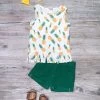 Sydney So Sweet Party Like A Pineapple Fringe Green Denim Girls Shorts Outfit New Arrivals