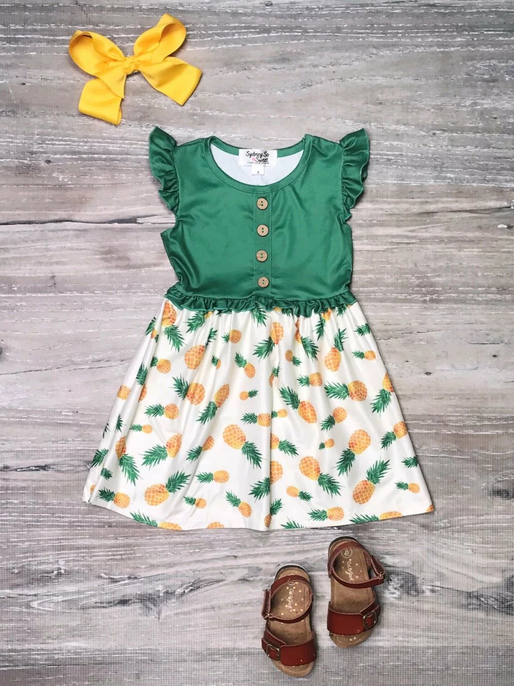 Sydney So Sweet New Arrivals Party Like A Pineapple Green Ruffle Girls Dress 1 Sydney So Sweet New Arrivals Party Like A Pineapple Green Ruffle Girls Dress