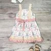 Sydney So Sweet Pastel Pink & Gray Rabbit Ruffle Lace Tank Girls Dress