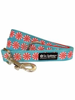 Sydney So Sweet Peppermint Candy Cool & Fun Winter Holiday Dog Leash
