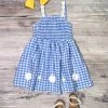 Sydney So Sweet New Arrivals Picnic Daisies Blue Gingham Ruffle Girls Dress