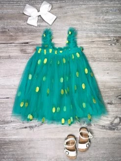 Sydney So Sweet Pineapple Party Teal Blue Tulle Chiffon Girls Dress New Arrivals