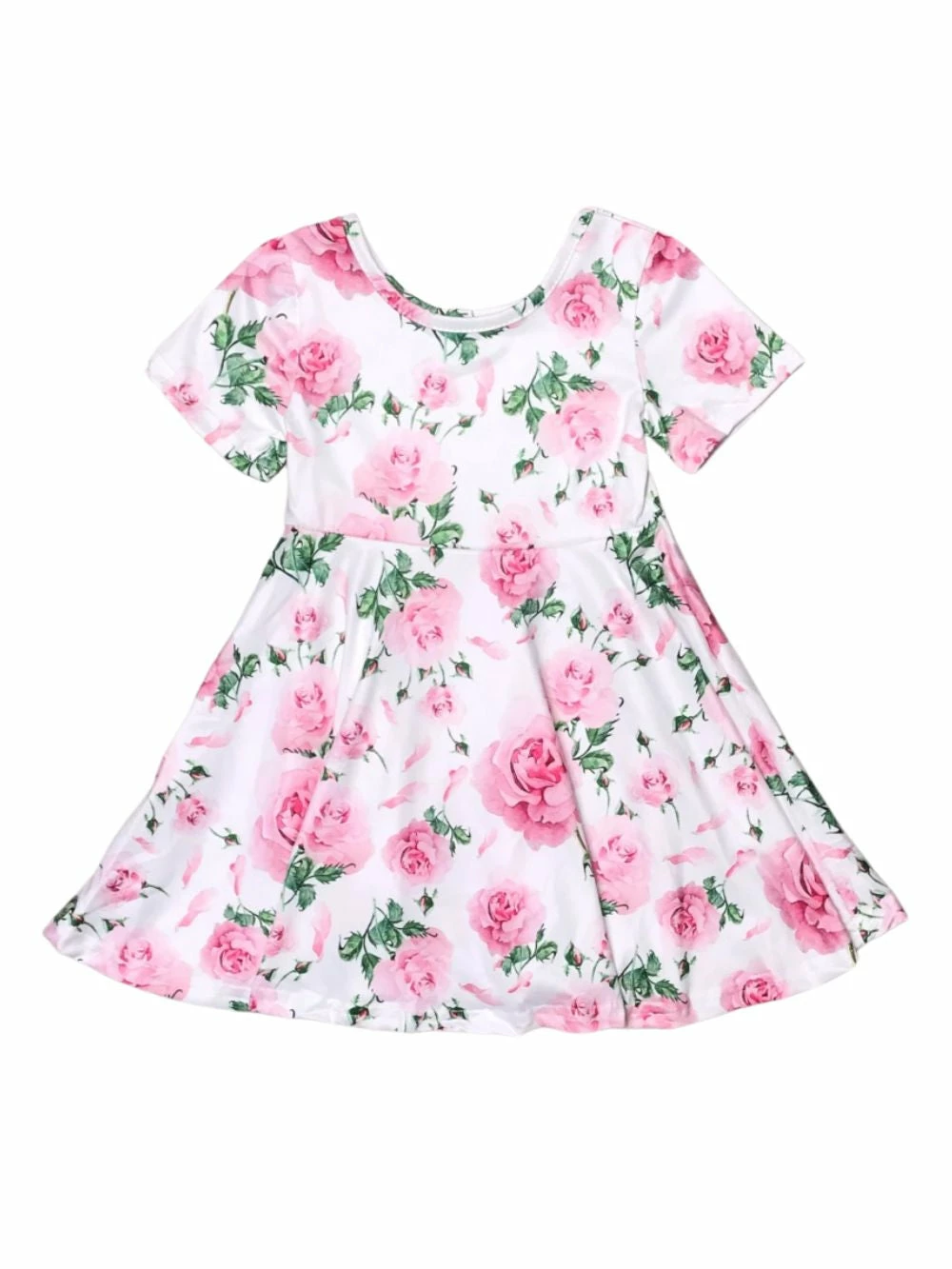 Sydney So Sweet New Arrivals Pink Rose Petals Floral Short Sleeve Girls Skater Dress 2 Sydney So Sweet New Arrivals Pink Rose Petals Floral Short Sleeve Girls Skater Dress