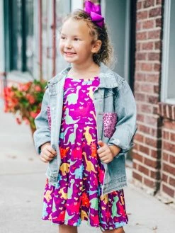 Sydney So Sweet Dazzling Denim Sparkly Pink Girls Jean Jacket 10 Sydney So Sweet Dazzling Denim Sparkly Pink Girls Jean Jacket