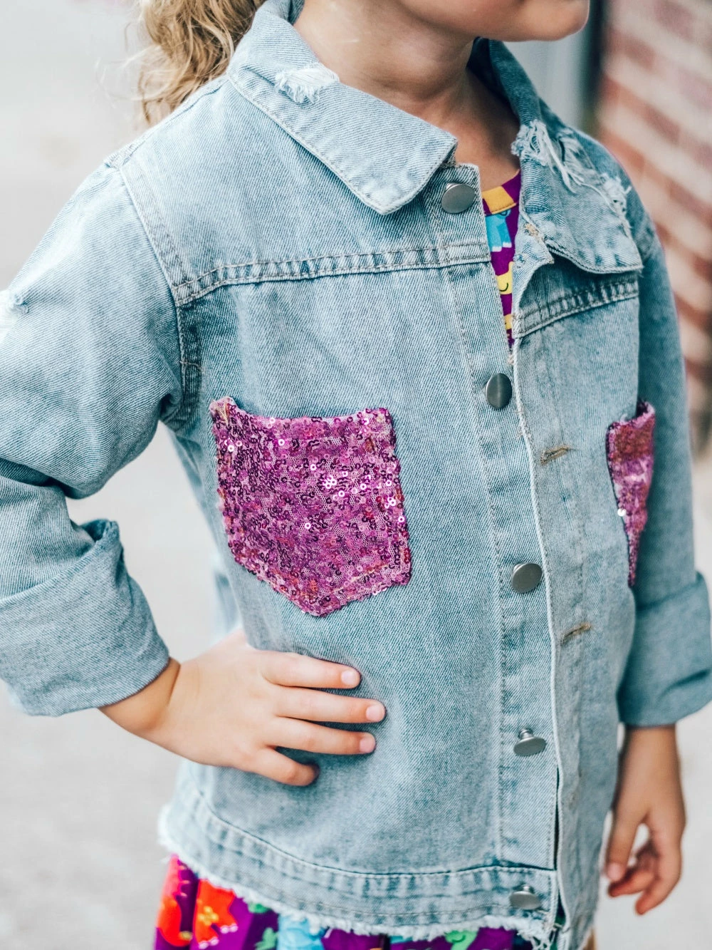 Sydney So Sweet Dazzling Denim Sparkly Pink Girls Jean Jacket 3 Sydney So Sweet Dazzling Denim Sparkly Pink Girls Jean Jacket