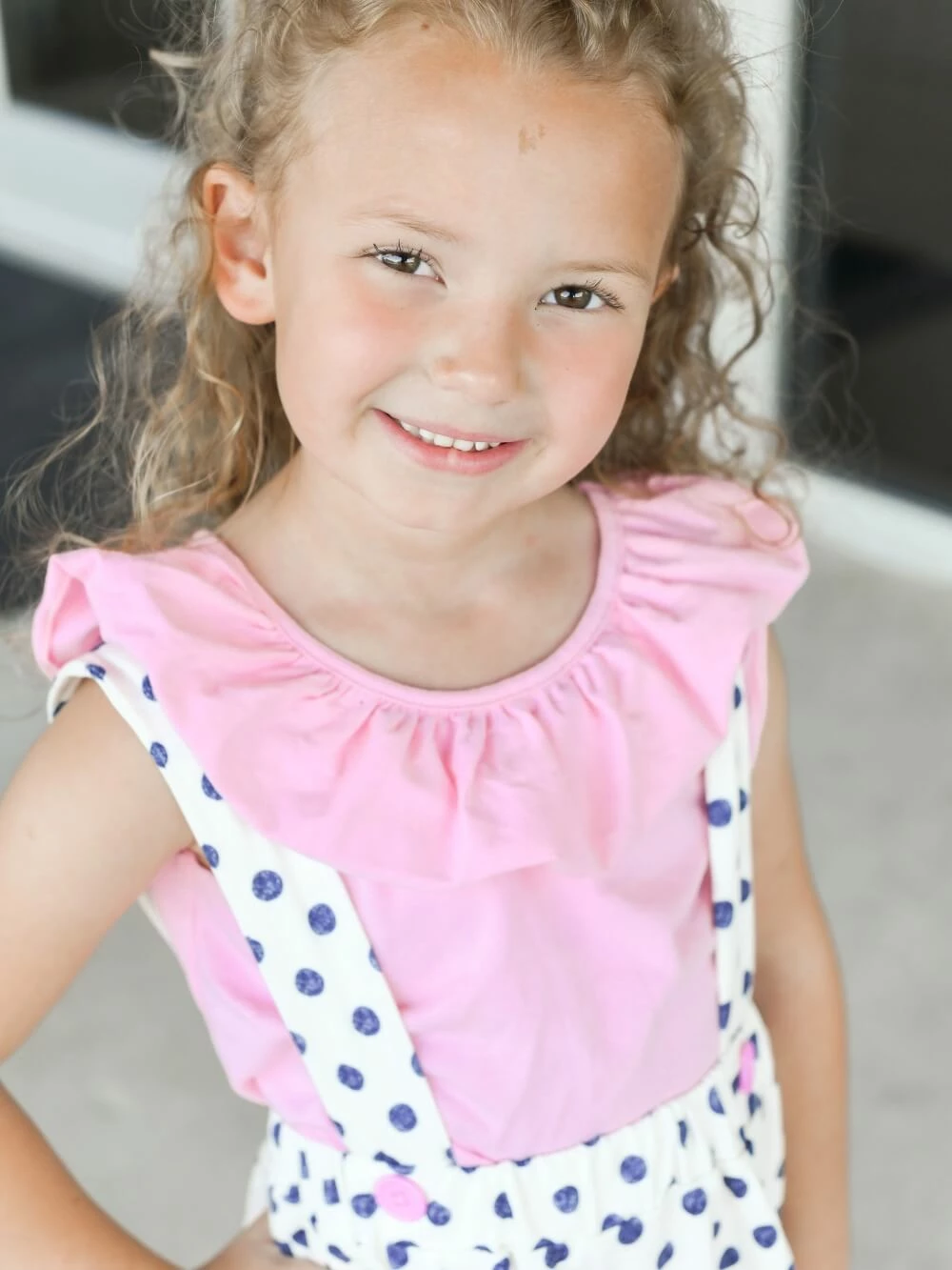 Sydney So Sweet Pink & Navy Polka Dot Flutter Girls Suspender Set Dresses & Skirt Sets 5 Sydney So Sweet Pink & Navy Polka Dot Flutter Girls Suspender Set Dresses & Skirt Sets