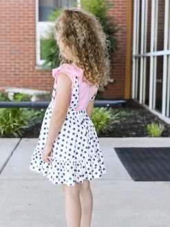 Sydney So Sweet Pink & Navy Polka Dot Flutter Girls Suspender Set Dresses & Skirt Sets 8 Sydney So Sweet Pink & Navy Polka Dot Flutter Girls Suspender Set Dresses & Skirt Sets