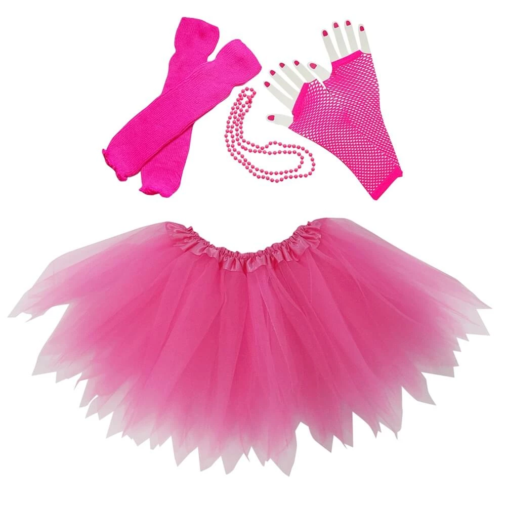 Sydney So Sweet 80s Costume In Neon Hot Pink - 4 Piece Pixie Tutu Set For Girls, Adult, & Plus Sizes 2 Sydney So Sweet 80s Costume In Neon Hot Pink - 4 Piece Pixie Tutu Set For Girls, Adult, & Plus Sizes
