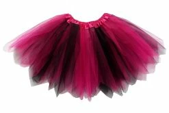 Sydney So Sweet Hot Pink & Black Fairy Costume Pixie Tutu Skirt For Kids, Adults, Plus