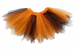 Sydney So Sweet Halloween Orange & Black Fairy Costume Pixie Tutu Skirt For Kids, Adults, Plus