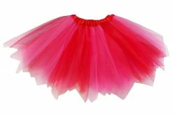 Sydney So Sweet Neon Pink & Red Fairy Costume Pixie Tutu Skirt For Kids, Adults, Plus On Wednesday, We Wear Pink