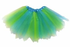 Sydney So Sweet Tutu & Costume Shop Turquoise Blue & Lime Fairy Costume Pixie Tutu Skirt For Kids, Adults, Plus