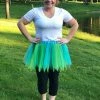 Sydney So Sweet Tutu & Costume Shop Turquoise Blue & Lime Fairy Costume Pixie Tutu Skirt For Kids, Adults, Plus