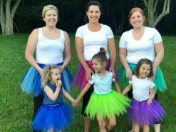 Sydney So Sweet Royal Blue & Light Blue Fairy Costume Pixie Tutu Skirt For Kids, Adults, Plus