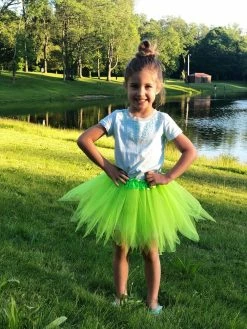 Sydney So Sweet Neon Green Fairy Costume Pixie Tutu Skirt For Kids, Adults, Plus