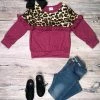 Sydney So Sweet T-Shirts & Tops Plum Purple Cheetah Ruffle Girls Pullover Top