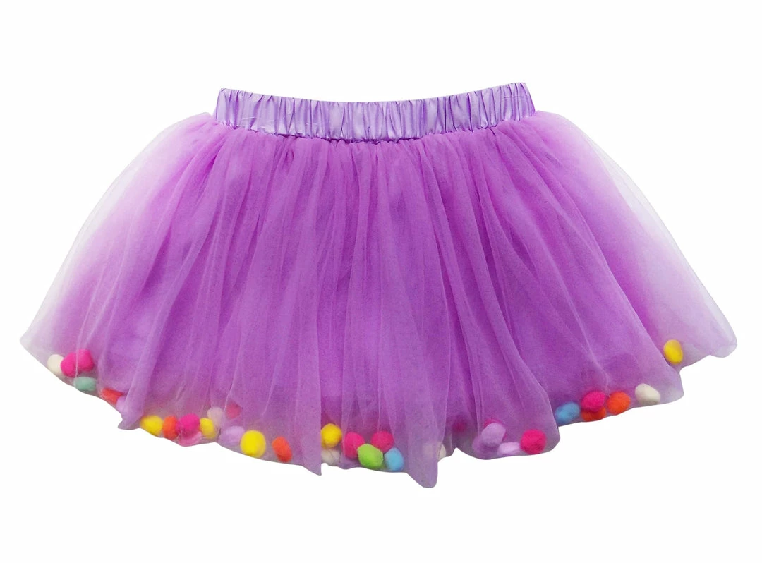Sydney So Sweet Lavender Purple Pom Pom Girls Tutu - Kids Size Tulle Tutu Happy Birthday Party Skirt 1 Sydney So Sweet Lavender Purple Pom Pom Girls Tutu - Kids Size Tulle Tutu Happy Birthday Party Skirt