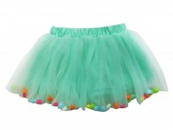 Sydney So Sweet Mint Green Pom Pom Girls Tutu - Kids Size Tulle Tutu Happy Birthday Party Skirt Tutu & Costume Shop