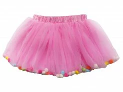 Sydney So Sweet Pink Pom Pom Girls Tutu - Kids Size Tulle Tutu Happy Birthday Party Skirt Tutu & Costume Shop
