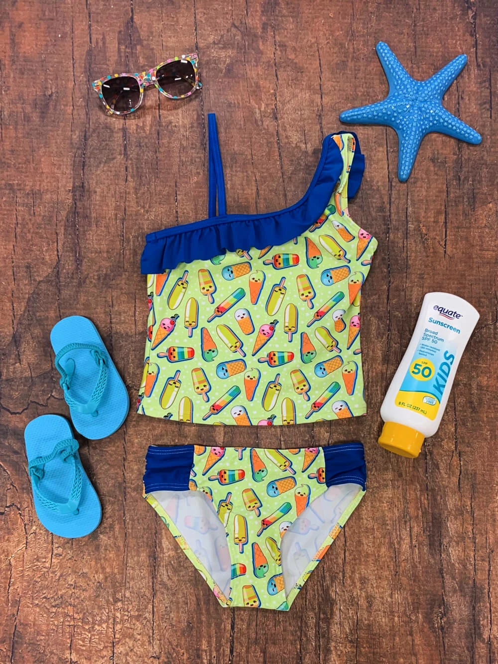 Sydney So Sweet Popsicle Party One Shoulder Girls Two Piece Tankini Swimsuit 6 Sydney So Sweet Popsicle Party One Shoulder Girls Two Piece Tankini Swimsuit