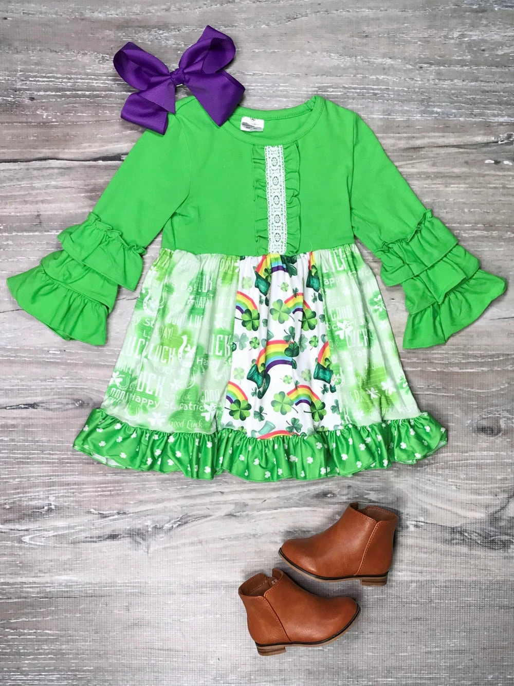 Sydney So Sweet Dresses & Skirt Sets Pot O' Gold Rainbow Shamrock Green Girls St. Patrick's Day Dress 1 Sydney So Sweet Dresses & Skirt Sets Pot O' Gold Rainbow Shamrock Green Girls St. Patrick's Day Dress