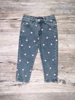 Sydney So Sweet Pretty Pink Heart Adjustable Waist Girls Denim Jeans