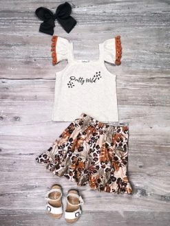 Sydney So Sweet Pretty Wild Tropical Animal Print Ruffle Girls Skirt Outfit New Arrivals