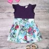 Sydney So Sweet Purple Floral Arrangement Ruffle Flutter Girls Dress