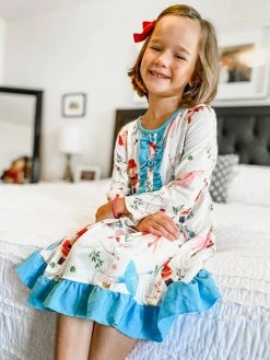 Sydney So Sweet Nutcracker Dreams Blue Ruffle Girls Christmas Dress Dresses & Skirt Sets