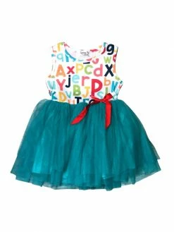 Sydney So Sweet Rainbow ABC's Letter People Blue Tulle Girls Back To School Tutu Dress New Arrivals