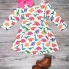 Sydney So Sweet Rainbow Land Before Time Dinosaur Long Sleeve Girls Skater Dress Dresses & Skirt Sets
