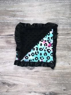 Sydney So Sweet Leopard Tie Dye Rainbow Minky Dot Toddler Or Baby Blanket Extras