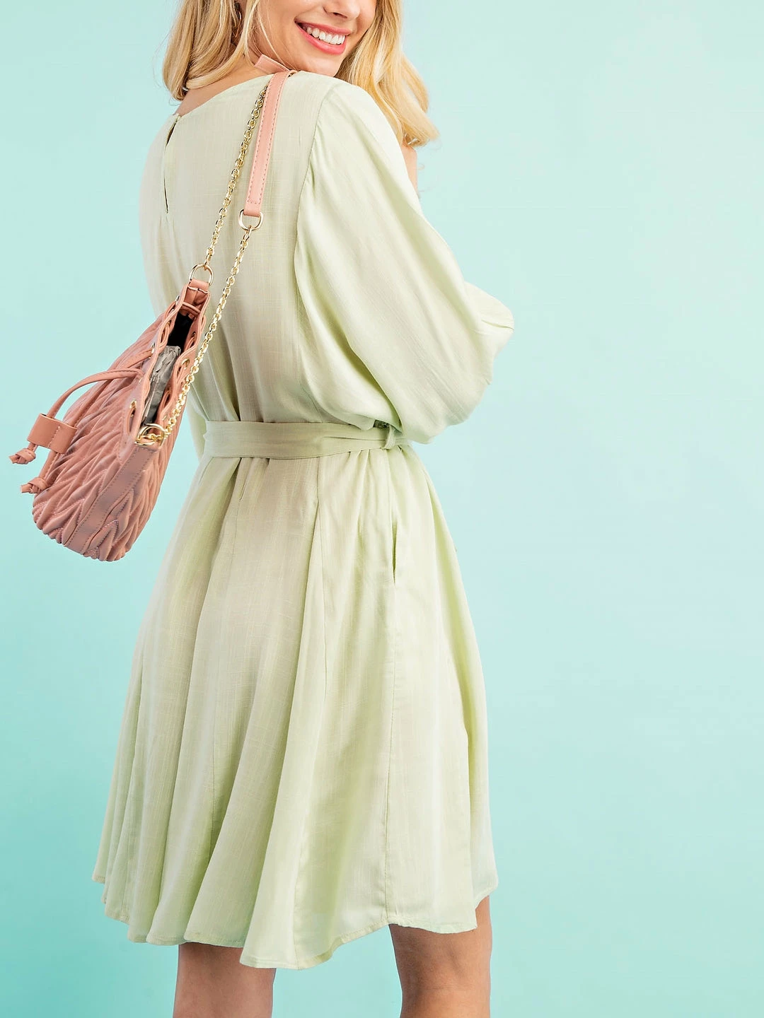 Sydney So Sweet Rayon Eilla Dolman Short Sleeve Women's Tie Waist Dress Mint Women's Clothing 4 Sydney So Sweet Rayon Eilla Dolman Short Sleeve Women's Tie Waist Dress Mint Women's Clothing