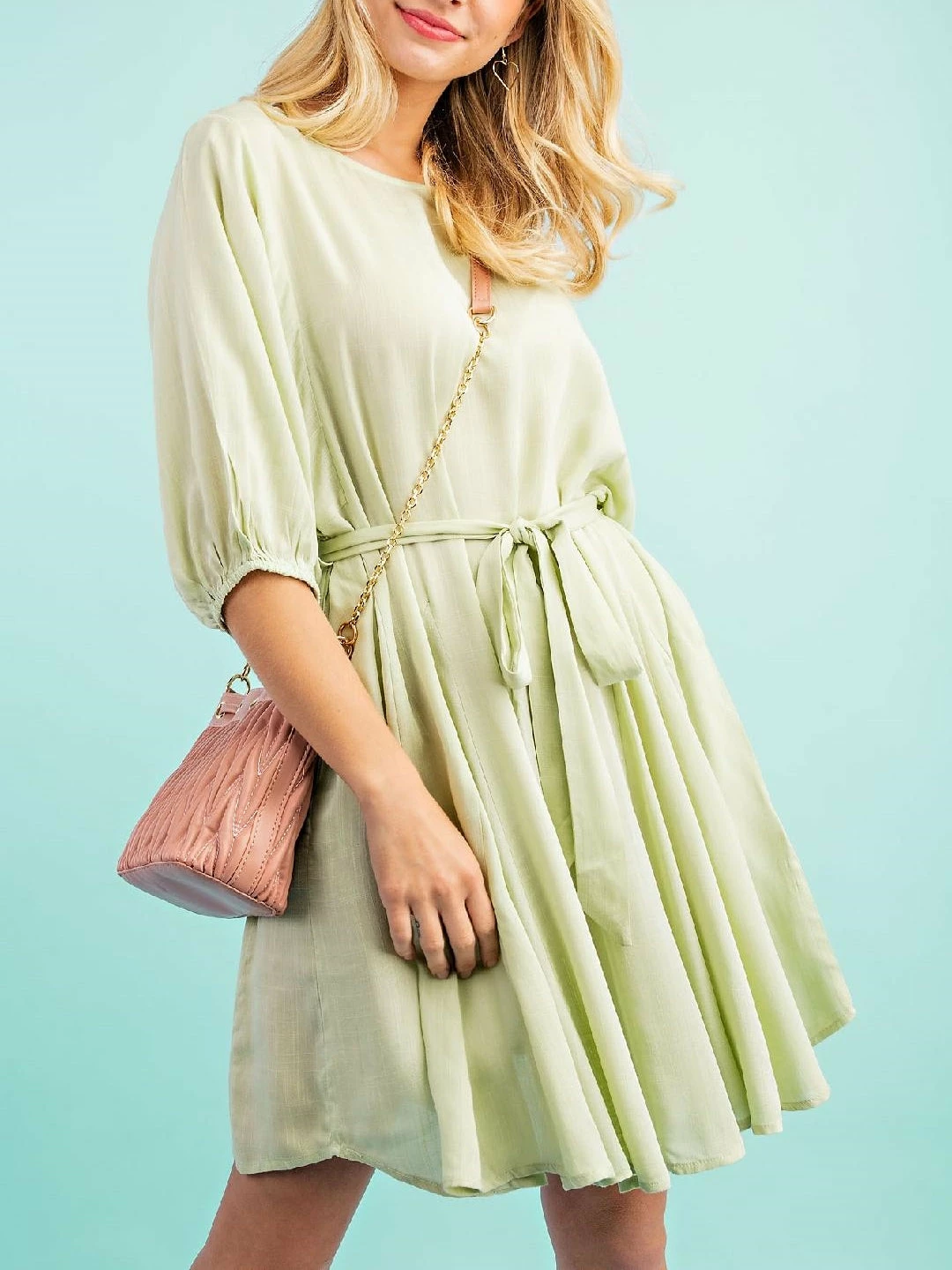 Sydney So Sweet Rayon Eilla Dolman Short Sleeve Women's Tie Waist Dress Mint Women's Clothing 1 Sydney So Sweet Rayon Eilla Dolman Short Sleeve Women's Tie Waist Dress Mint Women's Clothing