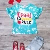 Sydney So Sweet Ready To Rule Blue Acid Wash Girls Back To School Top