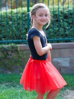 Sydney So Sweet Patriotic Red Tutu Skirt - Kids Size 3-Layer Tulle Basic Ballet Dance Costume Tutus For Girls