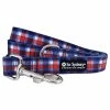 Sydney So Sweet Red White & Blue Patriotic Plaid Nylon Dog Leash