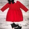 Sydney So Sweet Red Chiffon Lace Long Sleeve Special Occasion Girls Tutu Dress Dresses & Skirt Sets