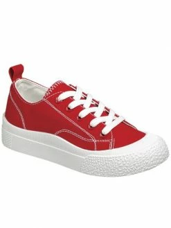 Sydney So Sweet Red Stitched Girls Or Boys Canvas Sneakers